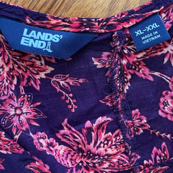 Lands End Size XL XXL Floral Print Swim Coverup Cover  Up Purple - Picture 4 of 7